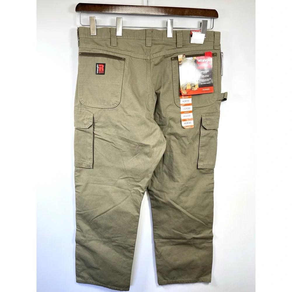 Wrangler Mens Riggs Workwear Ripstop Ranger Cargo‎ Pants Size 40X30 Bark Relaxed
